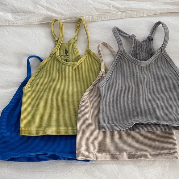 FP Movement by Free People Tops - FP Movement by Free People Tank Tops - Blue, Yellow, Gray, Beige